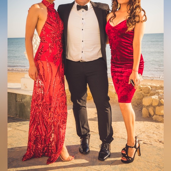 Cherry Red Halter Gown - Picture 10 of 10